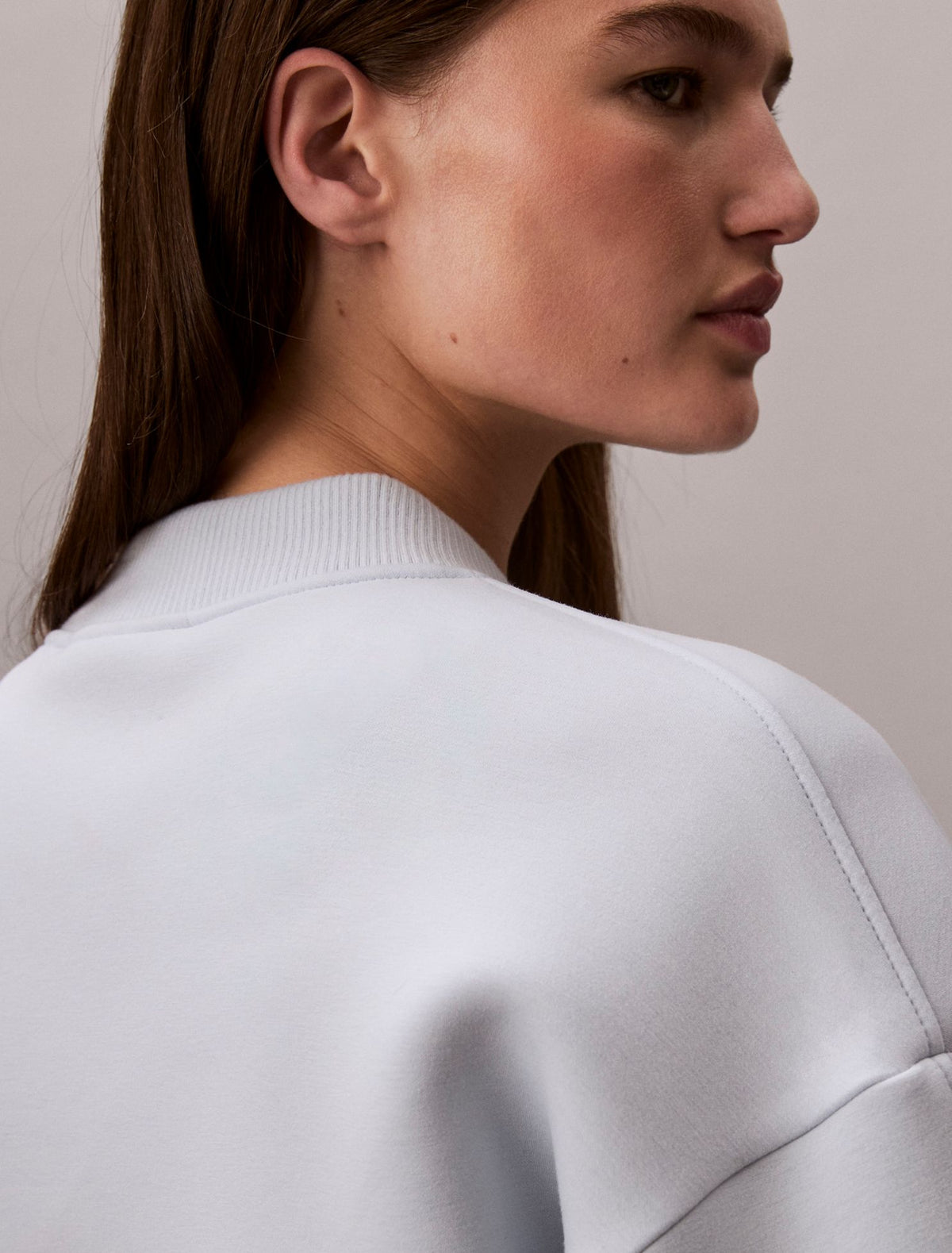 Calvin Klein Smooth Cropped Relaxed Bomber Jacket