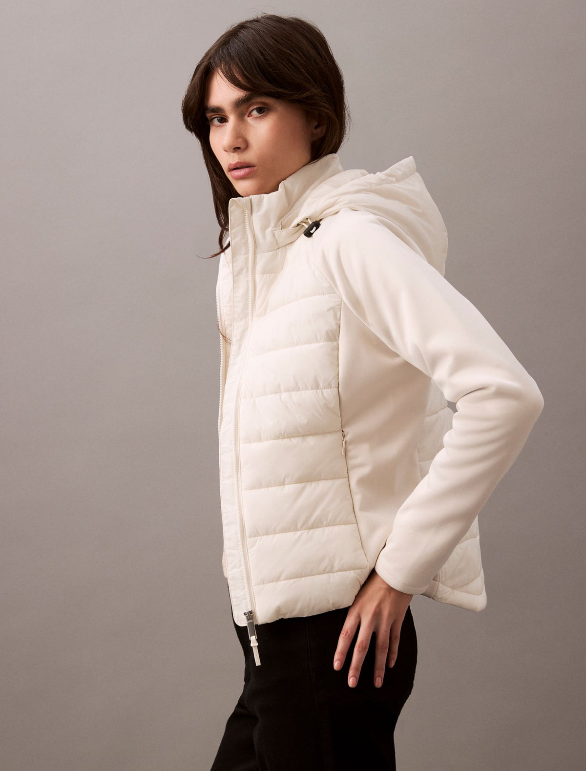 Calvin Klein Mixed Media Puffer Jacket