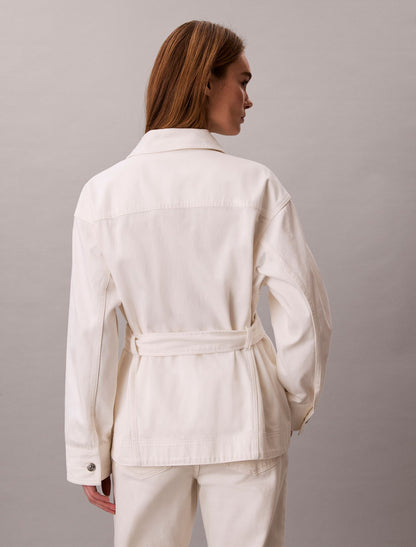 Calvin Klein Denim Cinched Belted Jacket