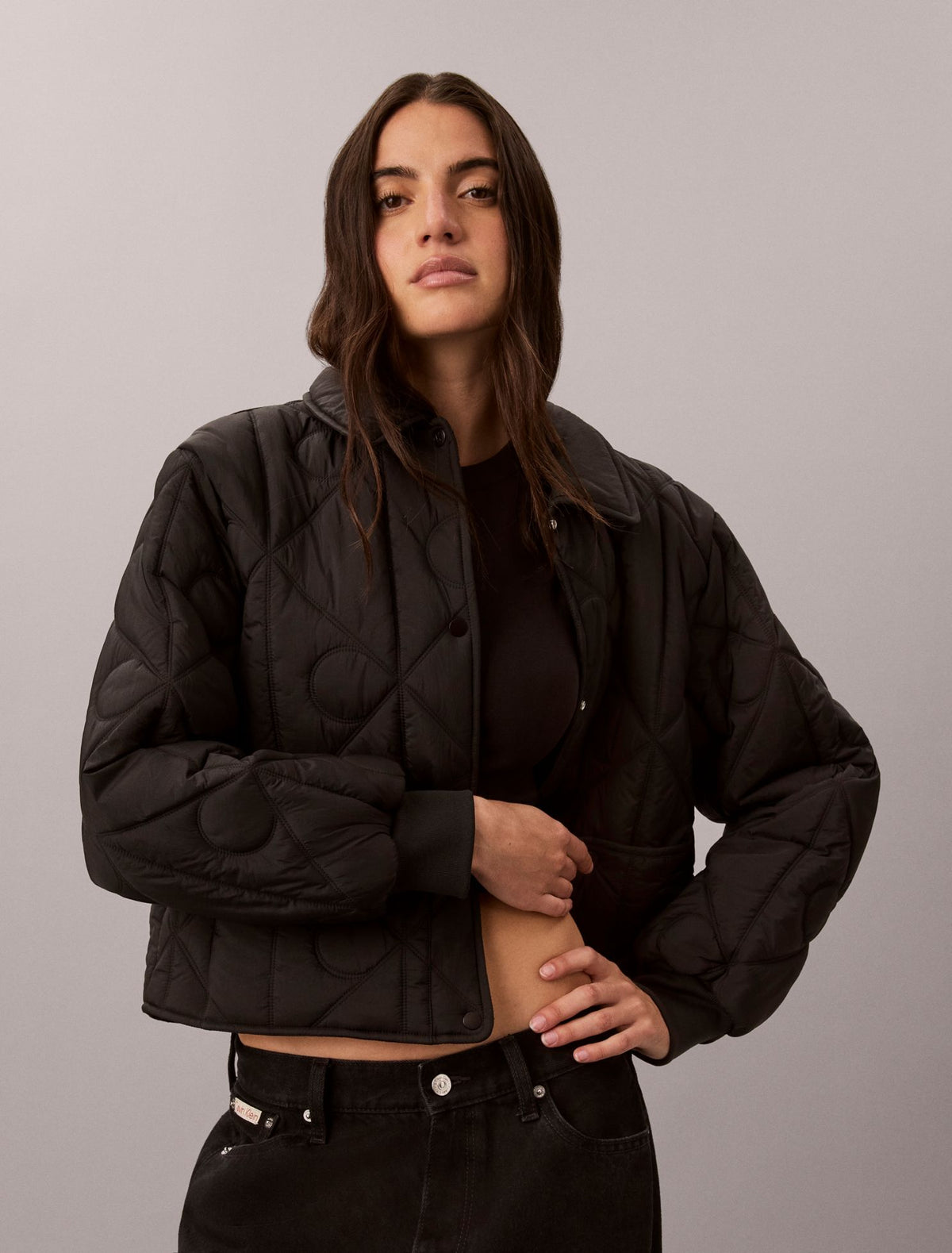 Calvin Klein Emblem Logo Nylon Quilted Liner Jacket