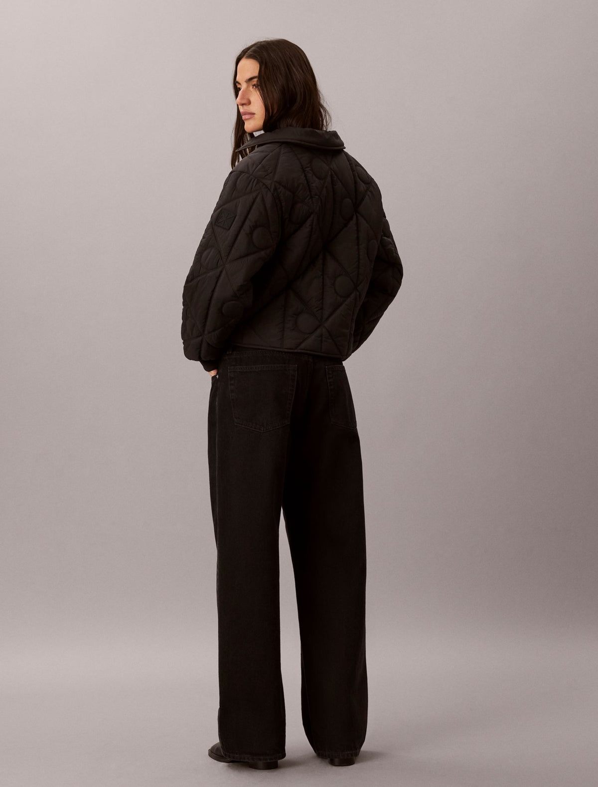 Calvin Klein Emblem Logo Nylon Quilted Liner Jacket