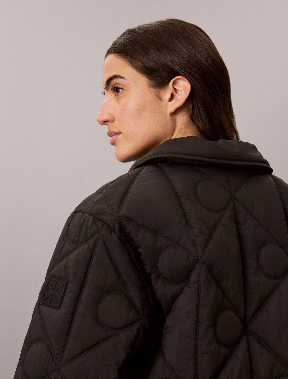Calvin Klein Emblem Logo Nylon Quilted Liner Jacket
