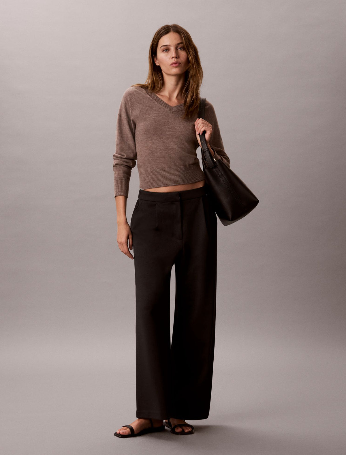 Calvin Klein Ponte Wide Leg Pants