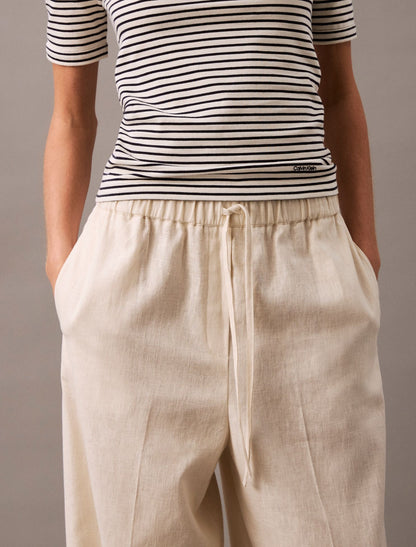 Calvin Klein Linen Cotton Drawstring Pants