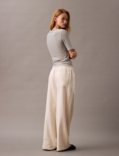 Calvin Klein Linen Cotton Drawstring Pants