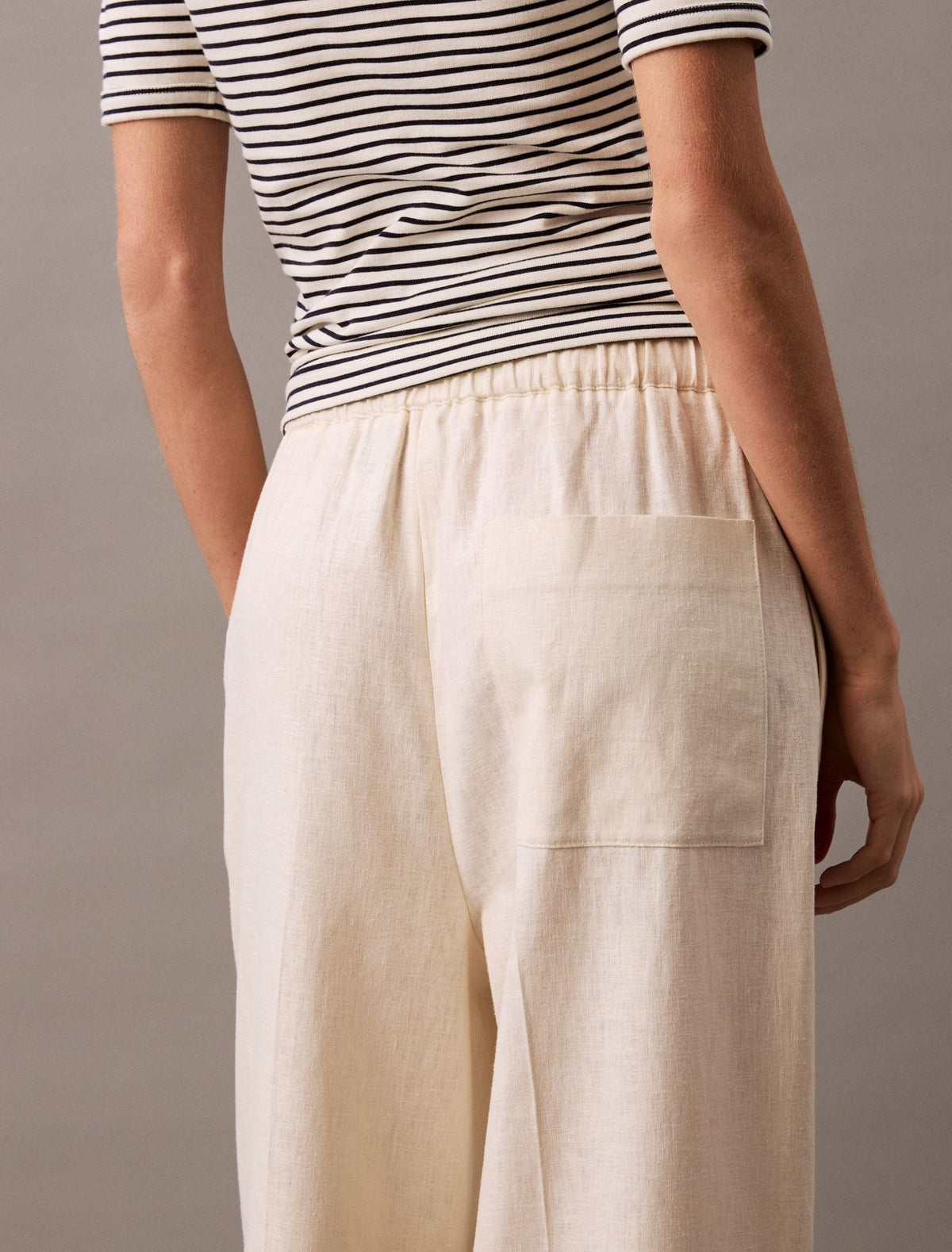 Calvin Klein Linen Cotton Drawstring Pants