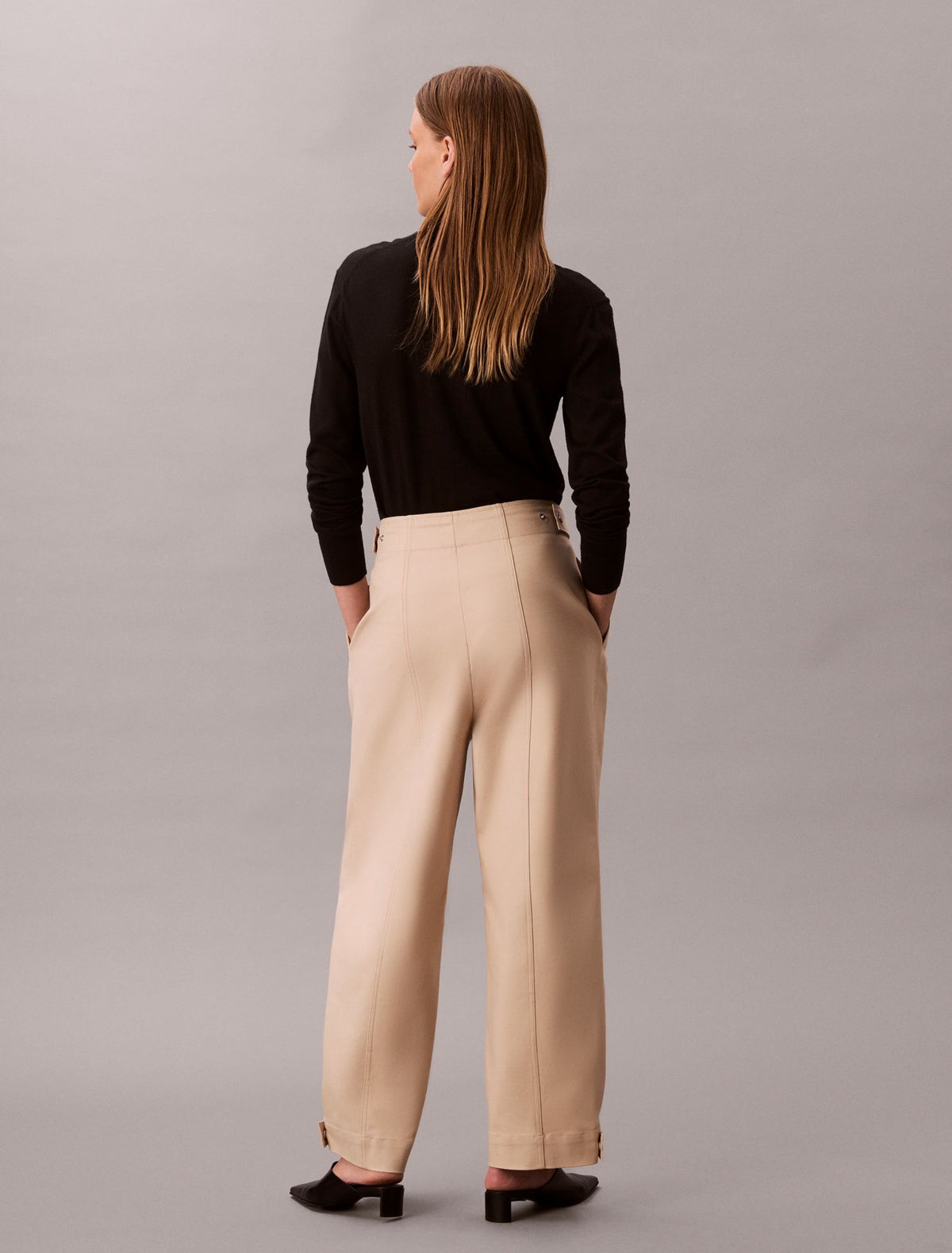 Calvin Klein Adjustable Wide Leg Chino Pants