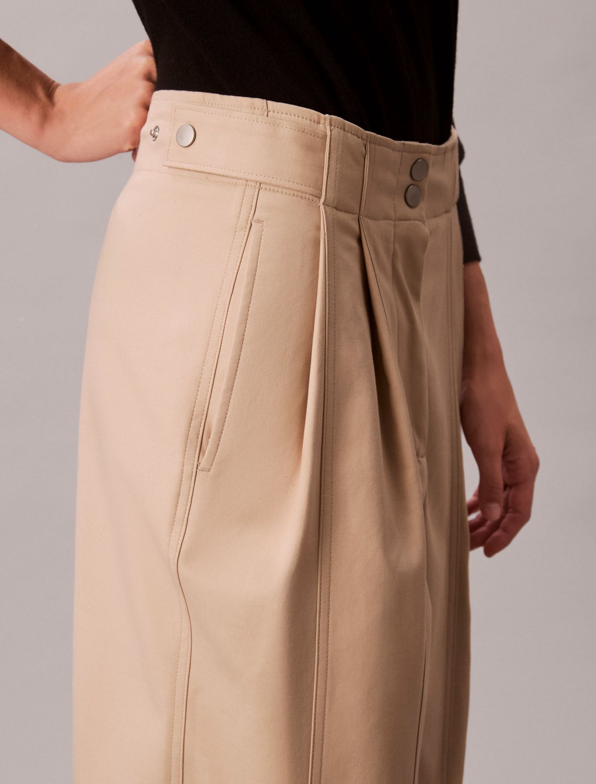 Calvin Klein Adjustable Wide Leg Chino Pants