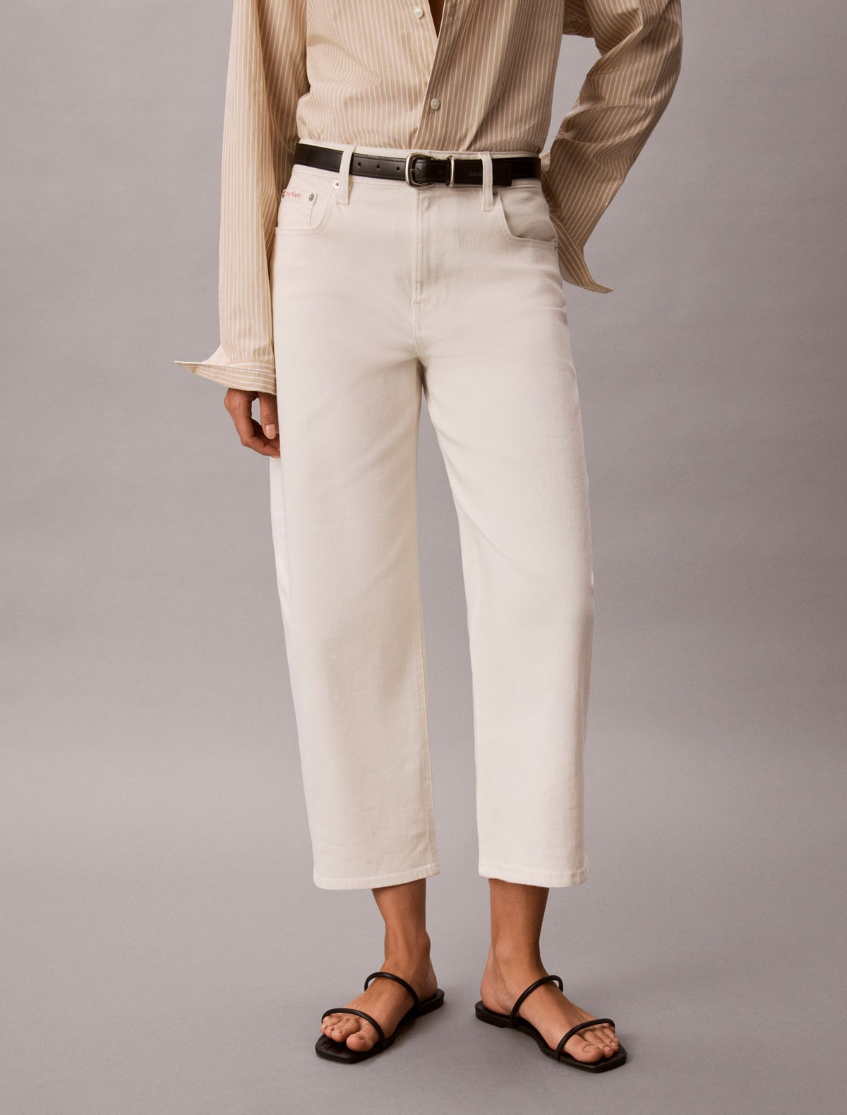 Calvin Klein Barrel Leg Cropped Pants