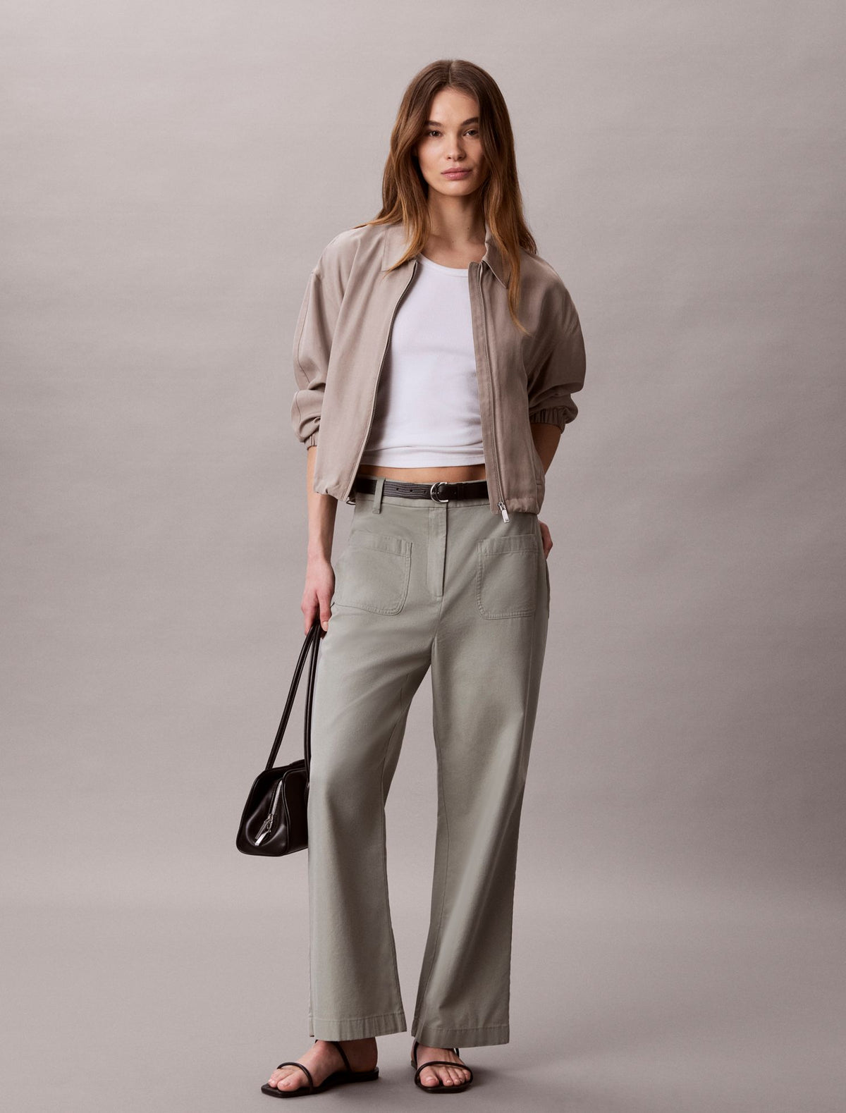 Calvin Klein Marcy Twill Wide Leg Pants