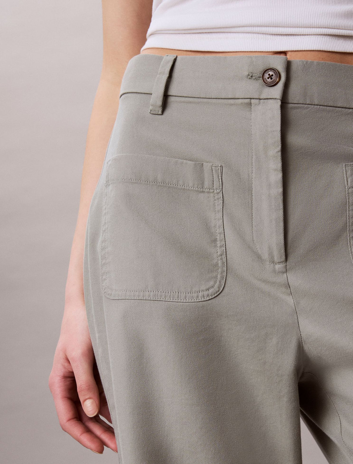 Calvin Klein Marcy Twill Wide Leg Pants