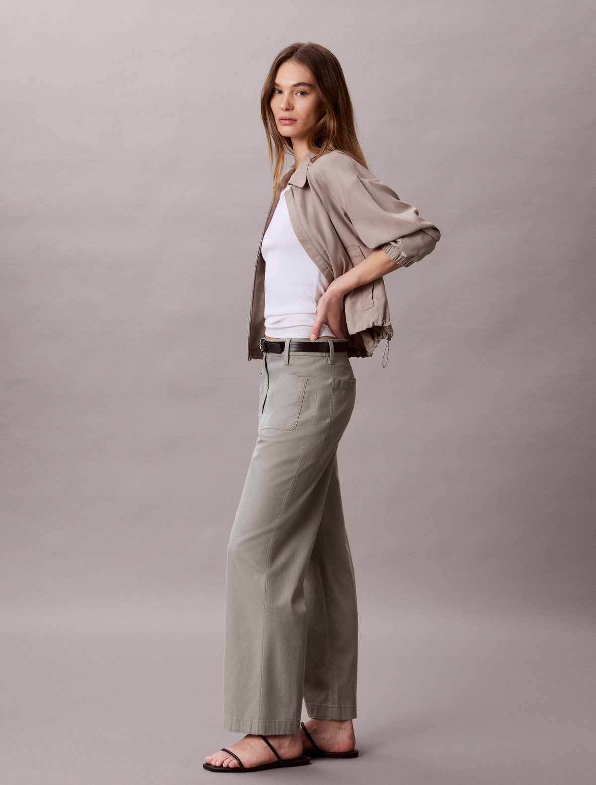 Calvin Klein Marcy Twill Wide Leg Pants