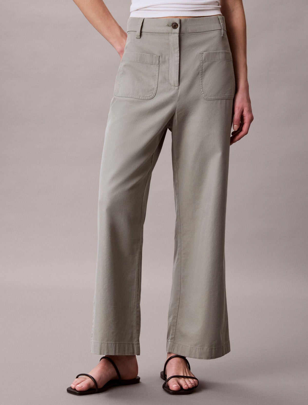 Calvin Klein Marcy Twill Wide Leg Pants