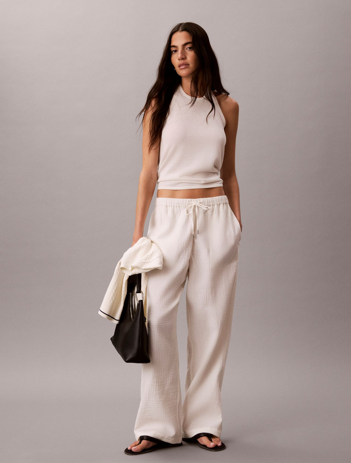 Calvin Klein Double Gauze Pull-On Pants