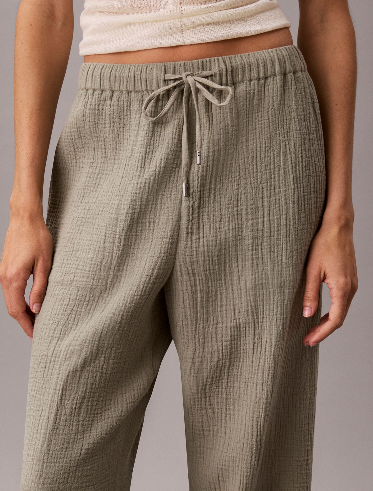 Calvin Klein Double Gauze Pull-On Pants