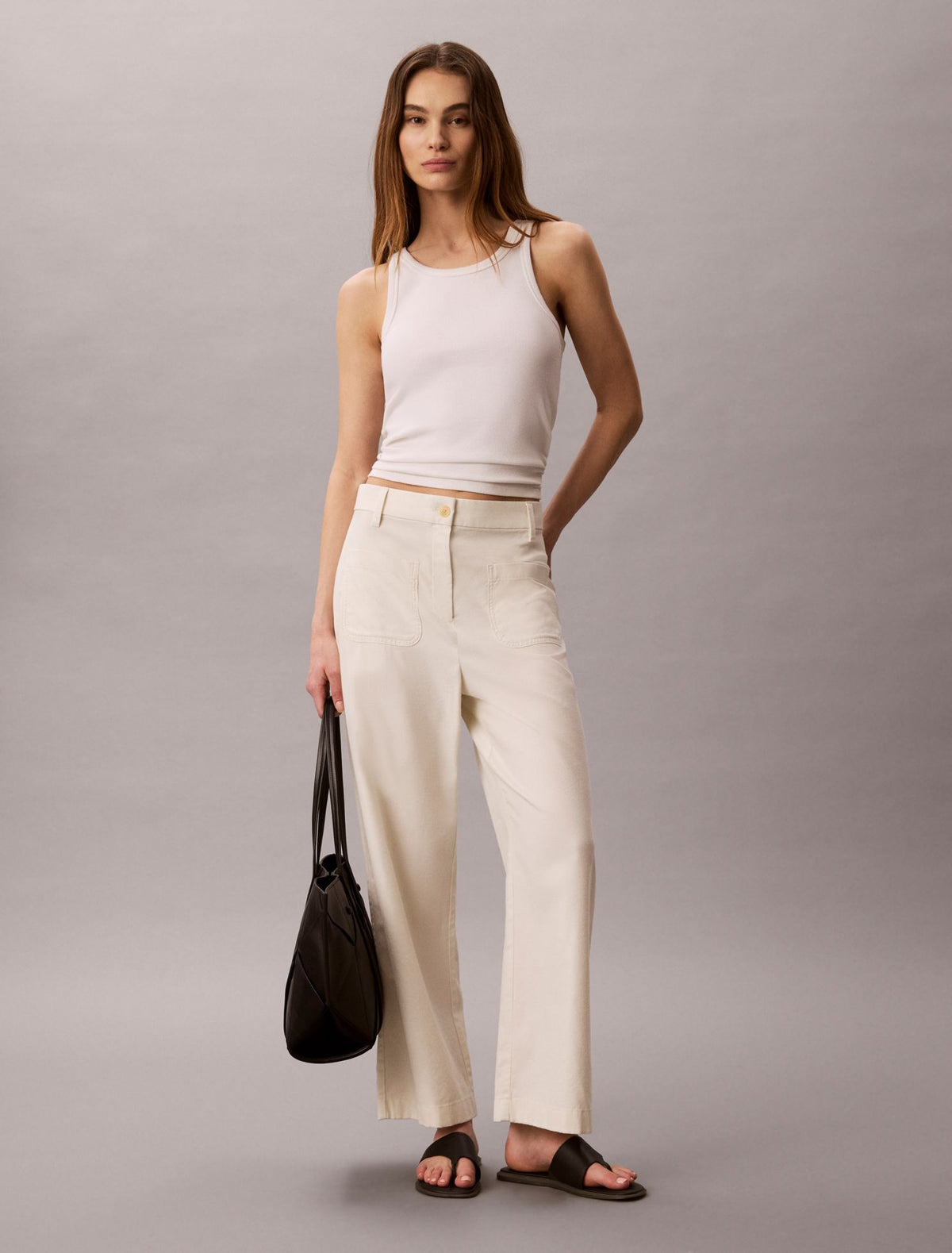 Calvin Klein Marcy Twill Wide Leg Pants