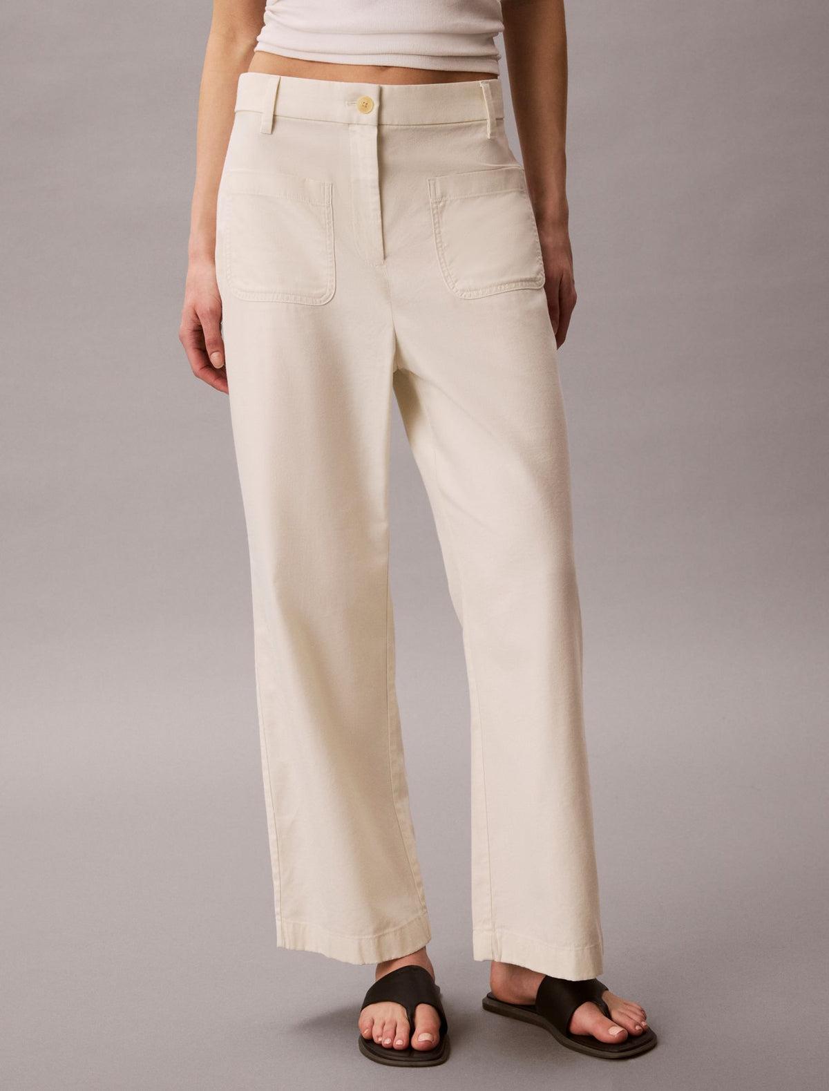 Calvin Klein Marcy Twill Wide Leg Pants