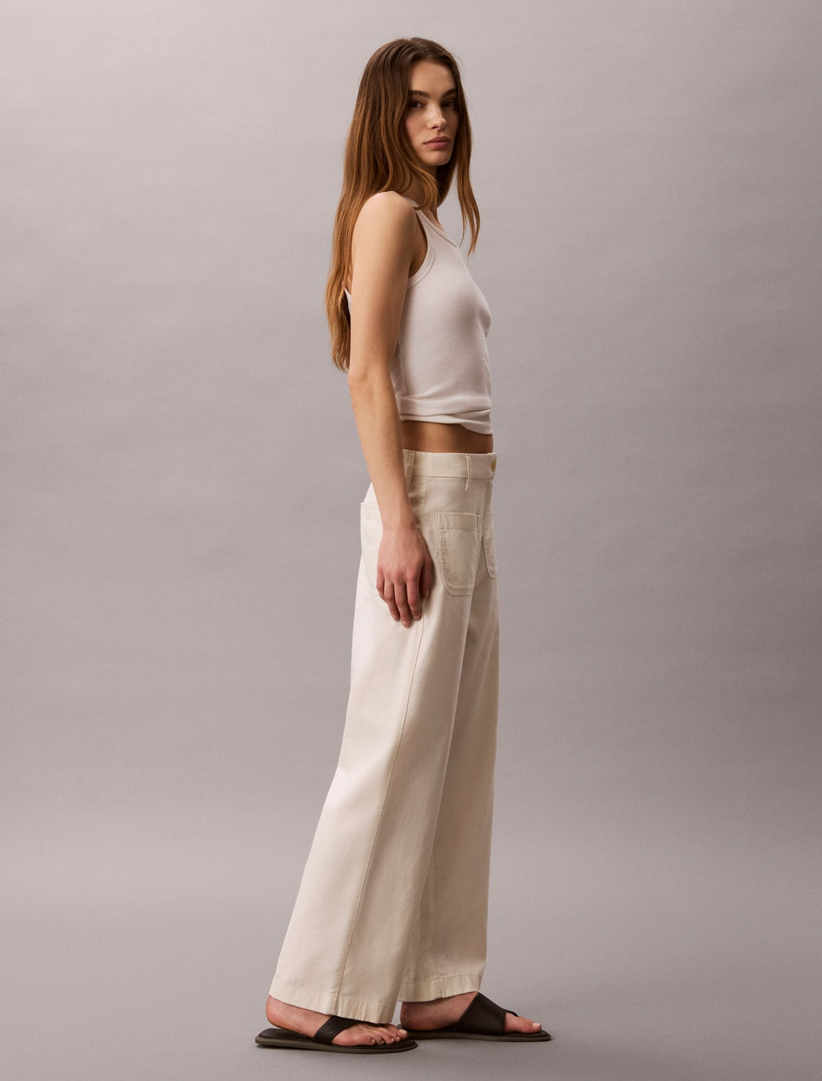 Calvin Klein Marcy Twill Wide Leg Pants