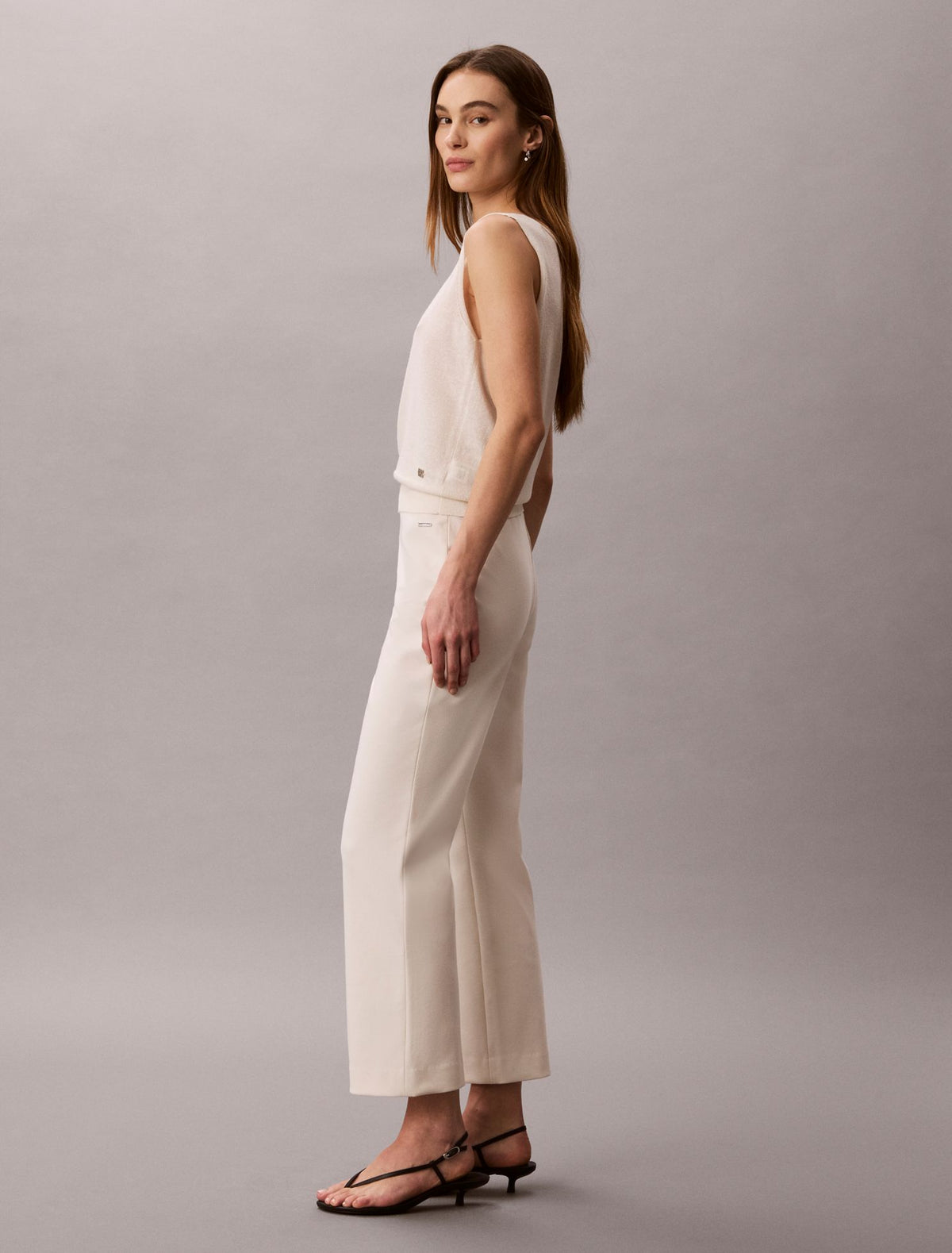 Calvin Klein Ponte Cropped Flared Pants