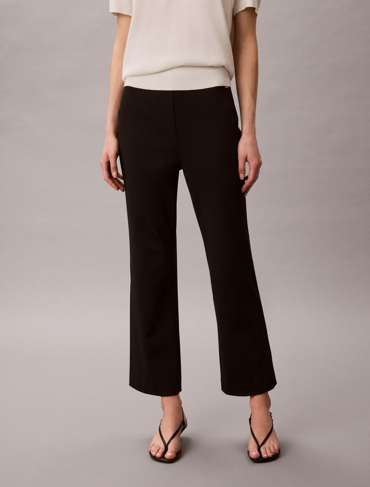 Calvin Klein Ponte Cropped Flared Pants