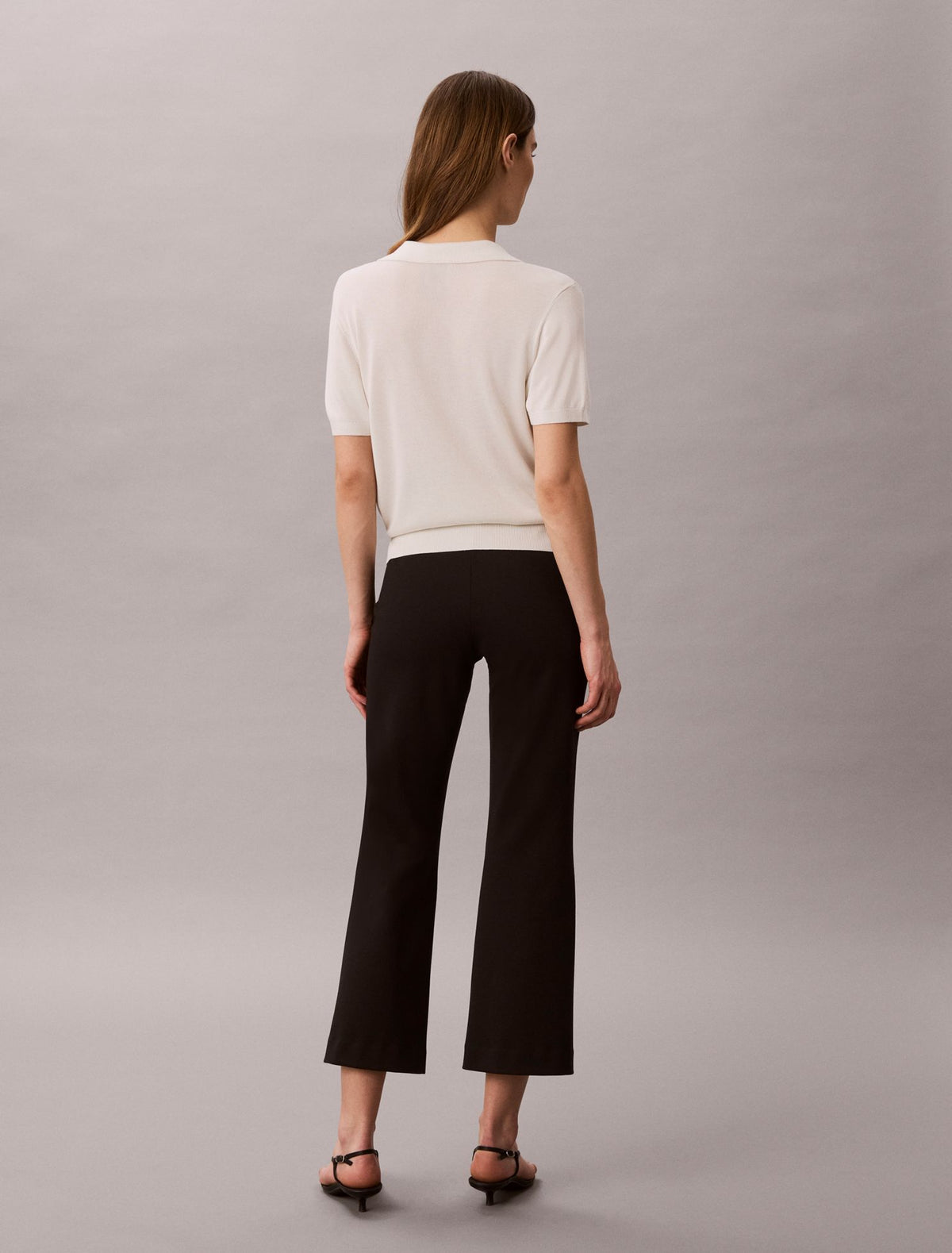 Calvin Klein Ponte Cropped Flared Pants
