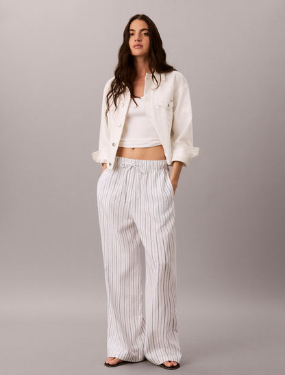 Calvin Klein Linen Blend Pull-On Pants