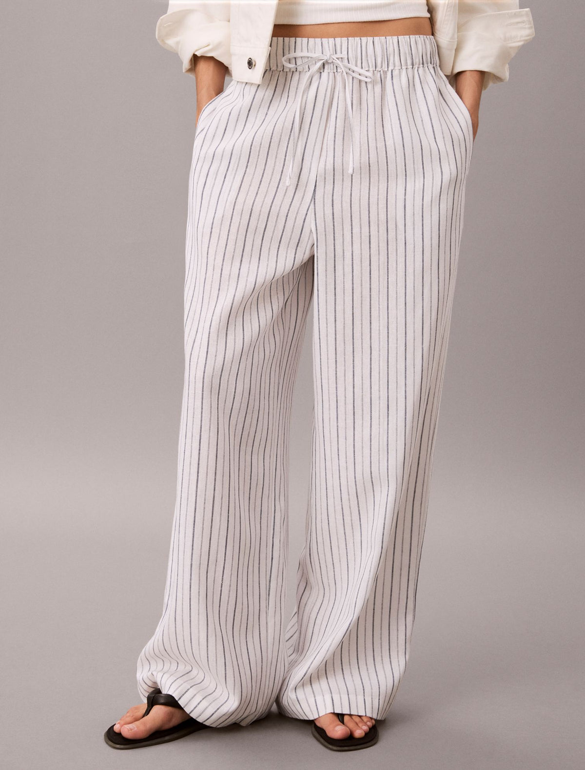 Calvin Klein Linen Blend Pull-On Pants