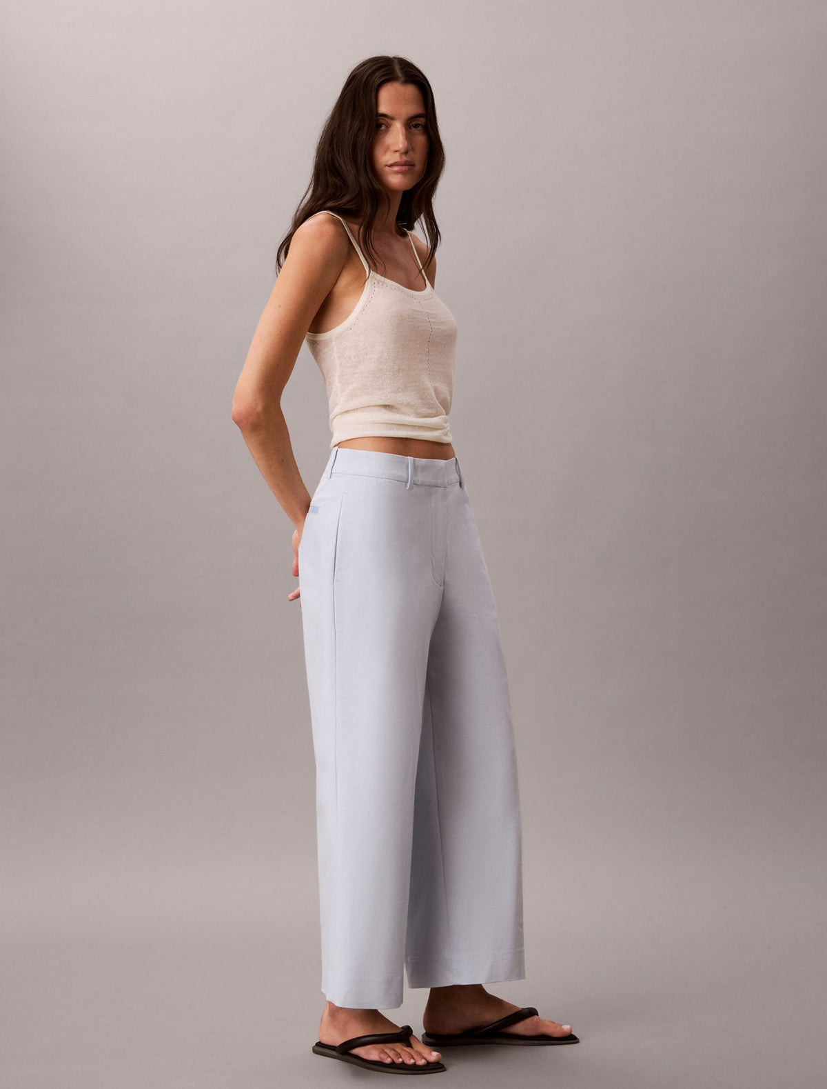 Calvin Klein Wide Leg Cropped Chino Pant