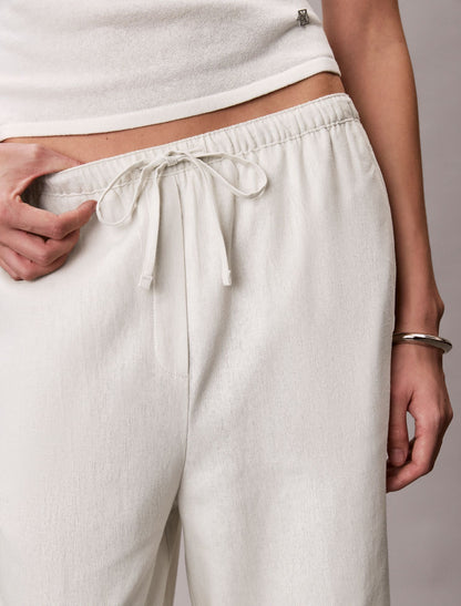 Calvin Klein Linen Blend Drawstring Wide Leg Pants