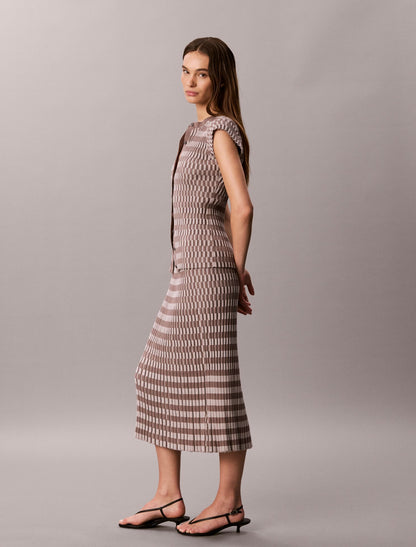 Calvin Klein Tech Knit Checkered Rib Skirt