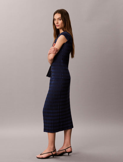 Calvin Klein Tech Knit Checkered Rib Skirt