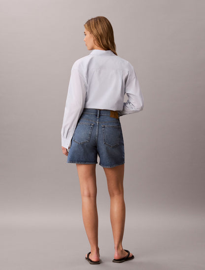 Calvin Klein High Rise A-Line Denim Shorts