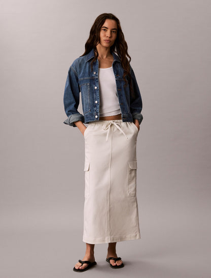 Calvin Klein Cotton Twill Cargo Skirt
