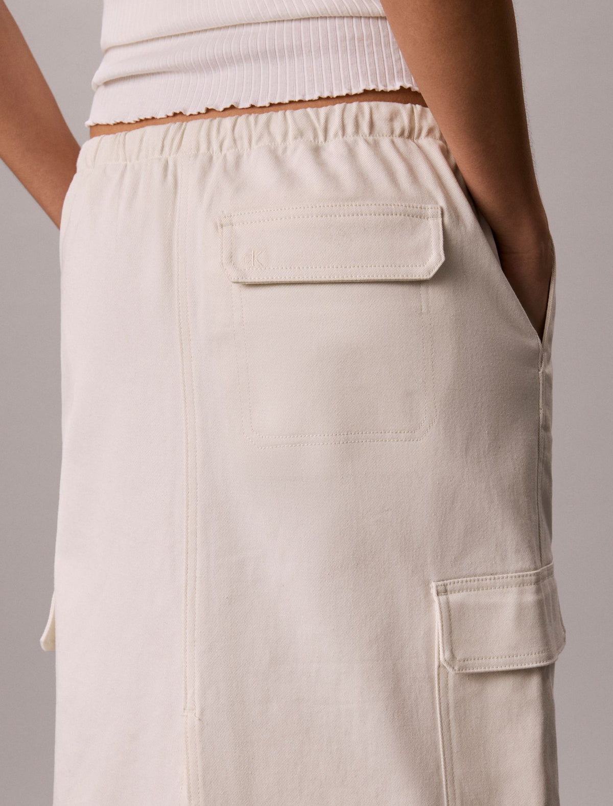 Calvin Klein Cotton Twill Cargo Skirt