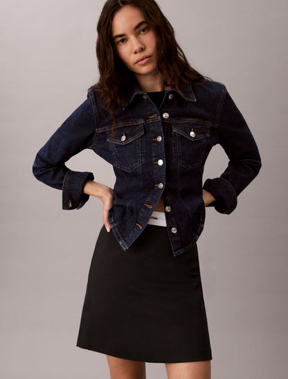 Calvin Klein Ponte Knit Logo Waistband Mini Skirt