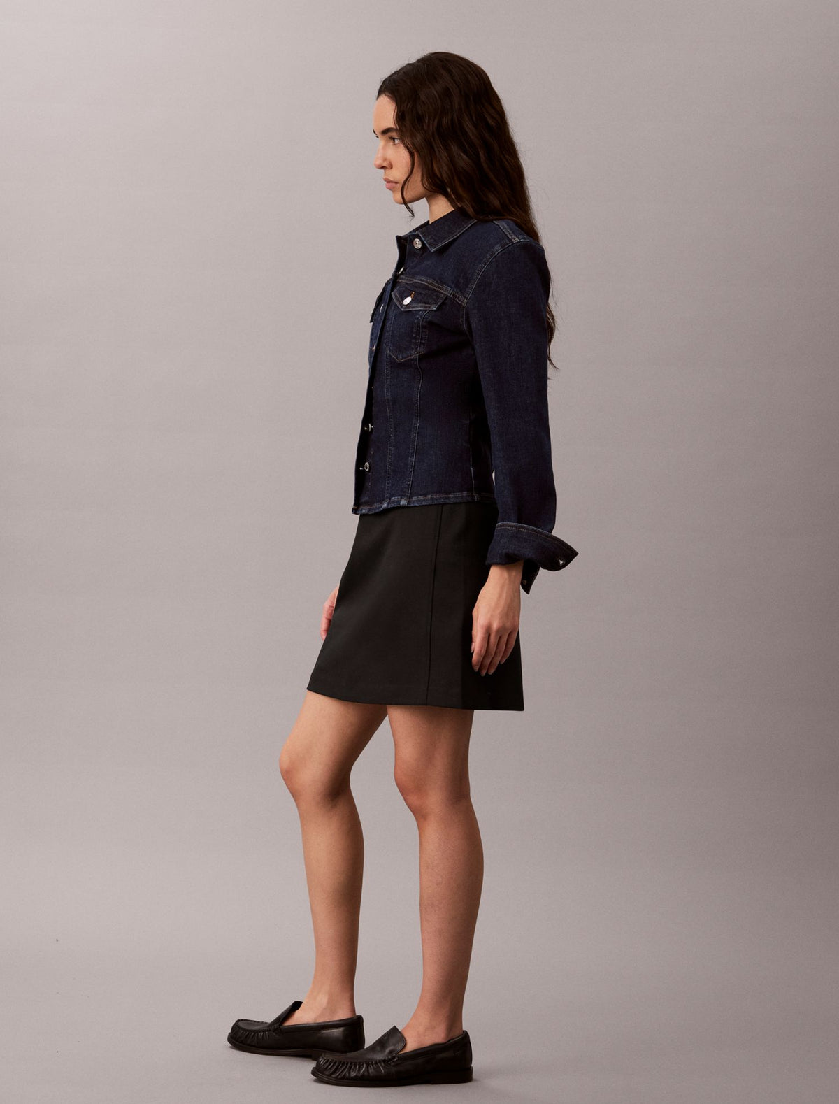 Calvin Klein Ponte Knit Logo Waistband Mini Skirt