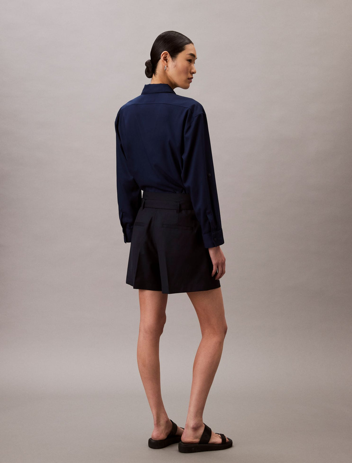 Calvin Klein Wool Blend Herringbone Utility Shorts