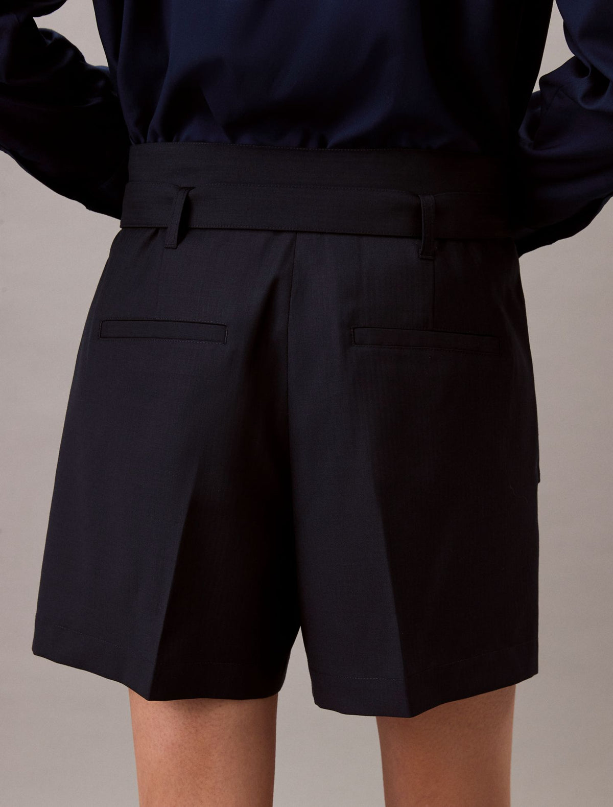 Calvin Klein Wool Blend Herringbone Utility Shorts