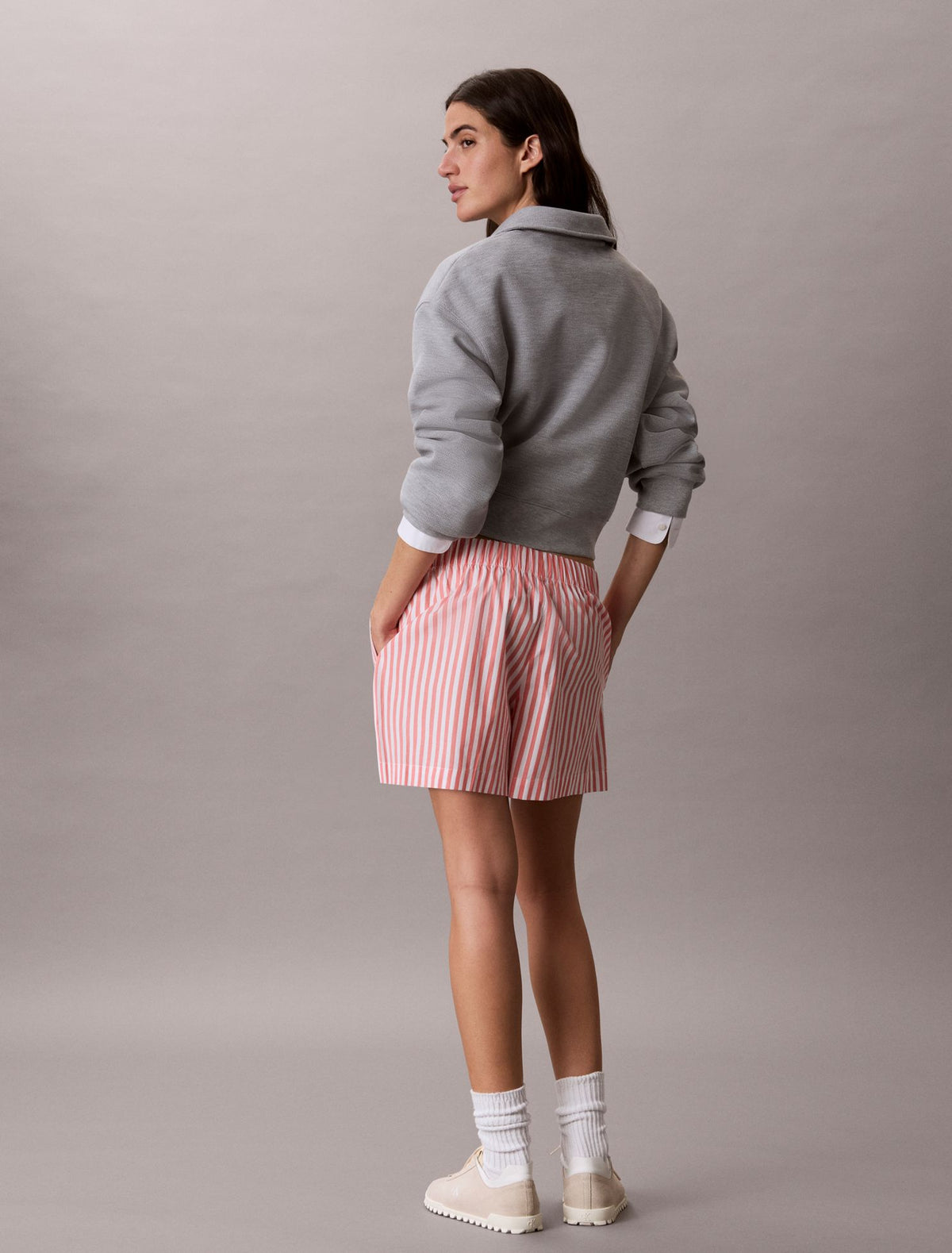 Calvin Klein Cotton Poplin Stripe Shorts