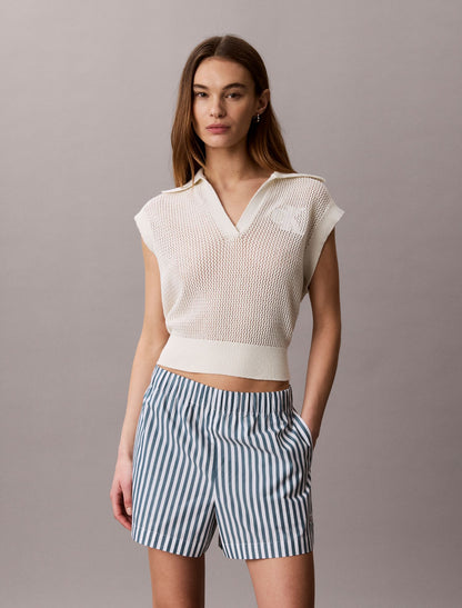 Calvin Klein Cotton Poplin Stripe Shorts