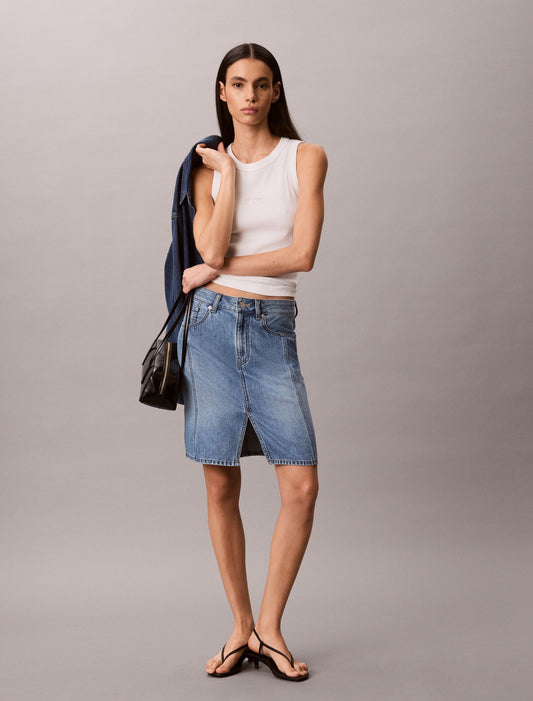 Calvin Klein Workwear Denim Midi Skirt