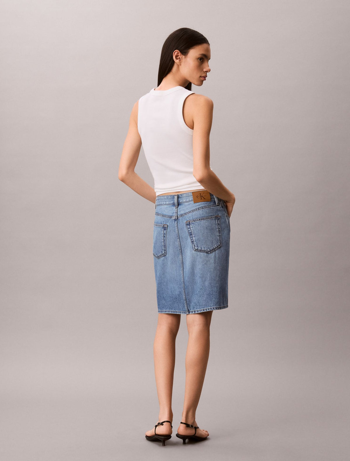 Calvin Klein Workwear Denim Midi Skirt
