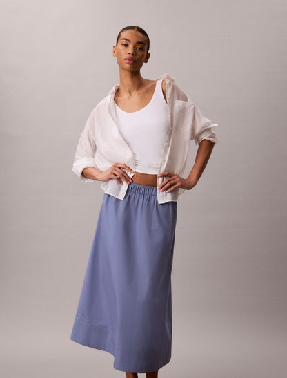 Calvin Klein Cotton Poplin Midi Skirt