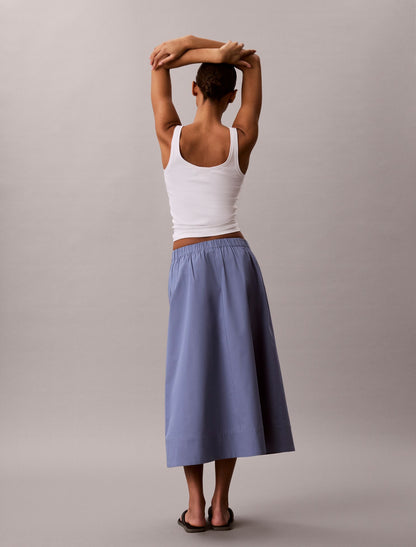 Calvin Klein Cotton Poplin Midi Skirt