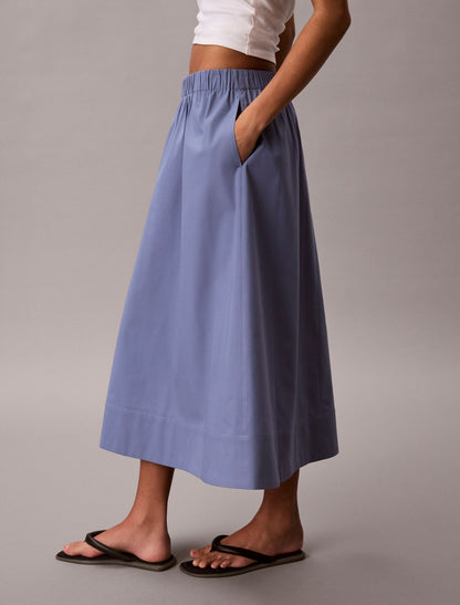 Calvin Klein Cotton Poplin Midi Skirt