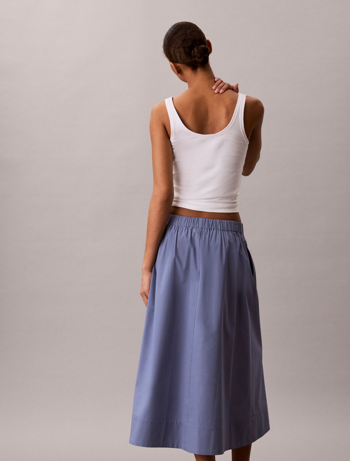 Calvin Klein Cotton Poplin Midi Skirt