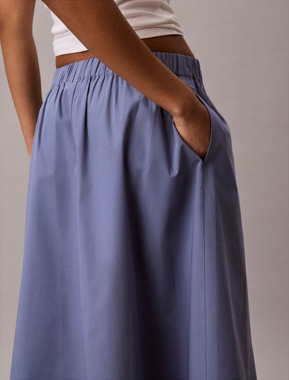 Calvin Klein Cotton Poplin Midi Skirt