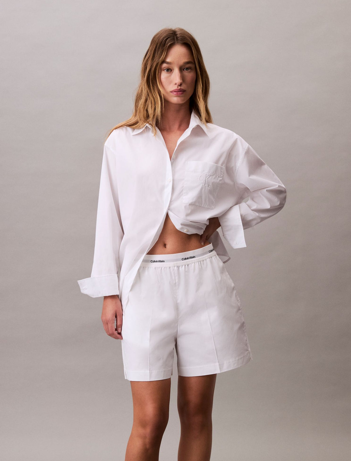 Calvin Klein Logo Waistband Cotton Shorts