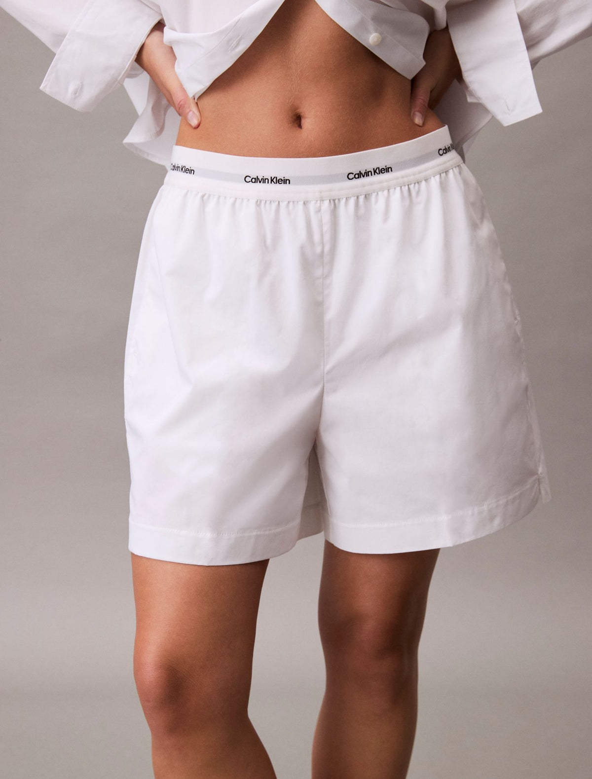 Calvin Klein Logo Waistband Cotton Shorts