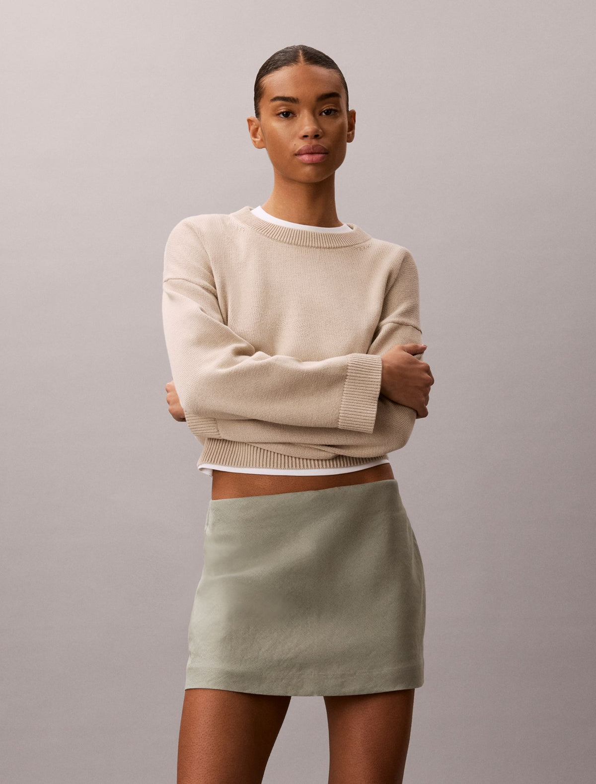 Calvin Klein Linen Blend Mini Skort
